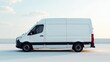 © NAVA - White Delivery Van Driving on Open Road - Side View