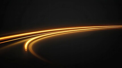 Poster - Stunning glowing light effect vector line with gold color on a transparent background. Shining and bokeh glow, curved line with sparkle for a design element, abstract concept illustration, 