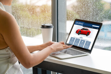 Poster - car service website for online booking repair automobile garage technology snugly