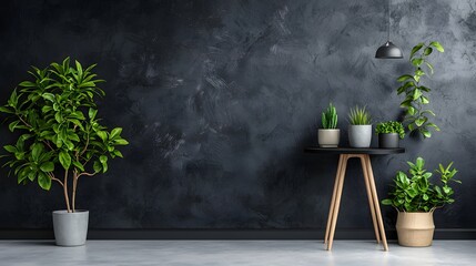 Poster - lush greenery and minimalist home decor elements potted indoor plants succulents
