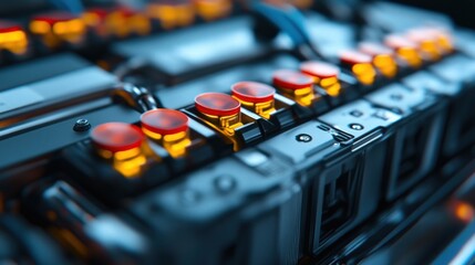 Poster - Futuristic Technology: Illuminated Control Panel Detail