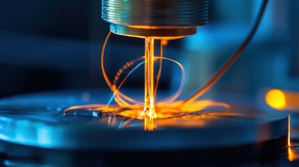 Poster - Glowing Filament: Precision Technology Abstract