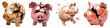 © Stock Hub - Broken piggy bank isolated on transparent background, PNG, set of