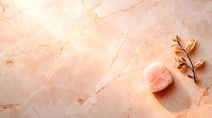 Poster - elegant and luxurious abstract background featuring a detailed natural pink marble texture with gold