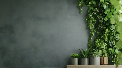 Poster - lush green foliage and plant leaves creating a natural backdrop in a minimalist modern interior desi