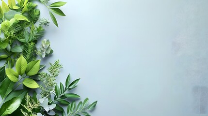 Poster - lush verdant green foliage background with clean minimalist design and ample copy space for text or 