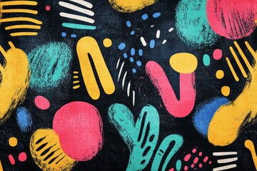 Poster - Vibrant geometric shapes and patterns create a lively and dynamic abstract composition