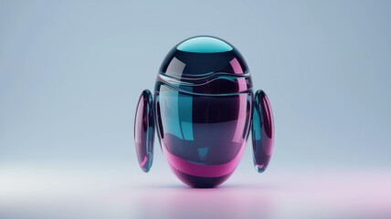 Poster - Abstract 3D render of a sleek, glass orb with side protrusions, evoking futuristic or technological themes.