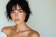 © Michael - Beauty portrait of attractive young woman with freckles showing perfect skin and natural makeup