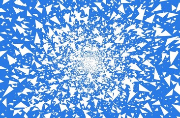 Poster - Geometric modern illustration with a striking, vivid blue triangle design in the background