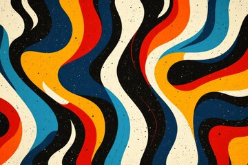 Poster - Colorful wavy stripes are creating a modern and abstract background with a textured effect
