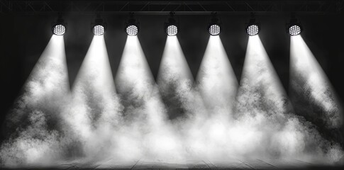 Poster - soft gray studio room background, grey floor backdrop with spotlight