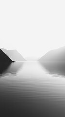 Poster - Muted grayscale gradient with soft vignette, minimalist modern design