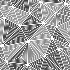 Poster - vector science background. big shape size. multiple repeated inner triangles. monotone style. repeat