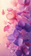 Sticker - Blurry floral petals in soft focus, pastel pink and lavender tones, delicate and romantic background