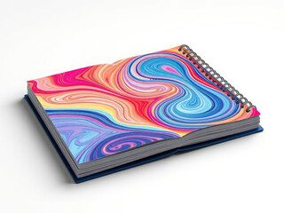 Spiral bound notebook with empty colorful pages, school essentials, vibrant supplies, creative space