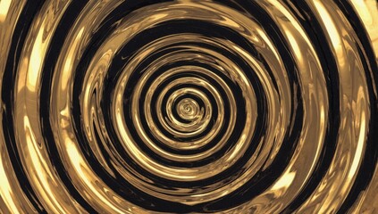 Wall Mural - black and gold abstract texture with fluid metallic reflections, luxurious and elegant