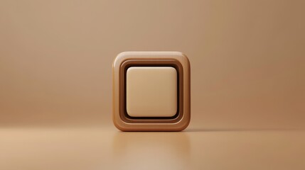 Poster - Minimalist square button design with white inset, ideal for modern and graphic design projects