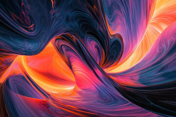 Poster - A black hole pulling in surreal glowing shapes and colors.