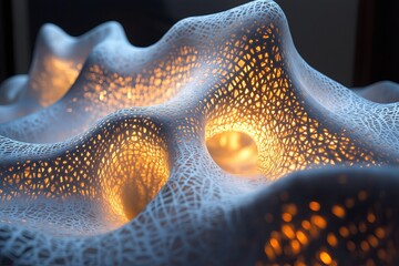 Poster - A glowing data stream forming intricate 3D shapes
