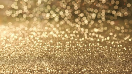 Poster - Golden glitter bokeh background, sparkling, shimmery, and luxurious texture.