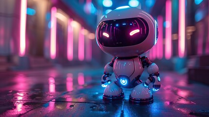 Robot in a Neon City