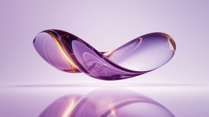 Poster - Abstract purple glass sculpture, flowing form, elegant design, digital art.