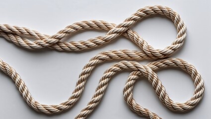 Wall Mural - Strong and Durable Rope Isolated on a Clean White Background for Nautical, Camping, or Industrial Use