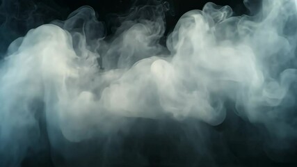 Poster - Swirling white smoke rises in a dark space creating an ethereal atmosphere