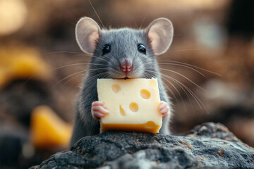 Wall Mural - Mouse with Cheese