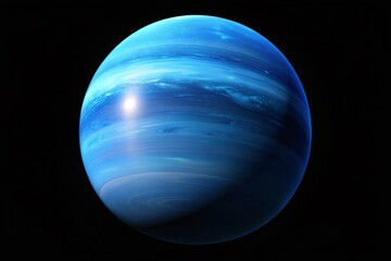 Wall Mural - neptune planet, cosmic space, celestial body, 3d render, blue planet - isolated png for design