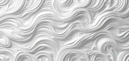 Poster - White flowing abstract background with organic smooth swirl texture and fluid motion