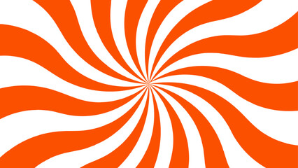 Poster - Abstract background with Classic vintage sun rays pattern. Orange swirling pattern background with Vortex starburst spiral twirl strips. Comic design element. Vintage beam sunburst texture. 