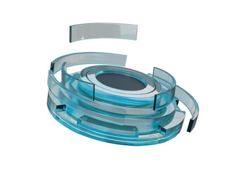 Poster - 3d render sci fi mech circle glass modern hologram cyberspace futuristic virtual lab on isolated png