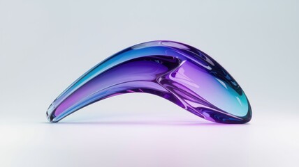 Aufkleber - Abstract glass sculpture, vibrant purple and blue hues, smooth curves, modern art.