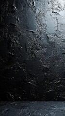 Poster - A dark gray matte surface with intricate textures captures light, inviting exploration and evoking creativity in a minimalist setting, ideal for artistic inspiration