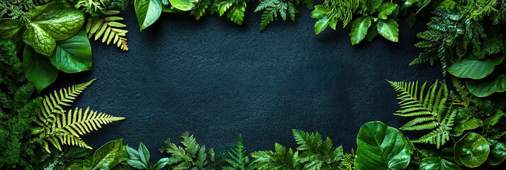 Wall Mural - Promotional flyer layout featuring lush greenery and vibrant botanical designs