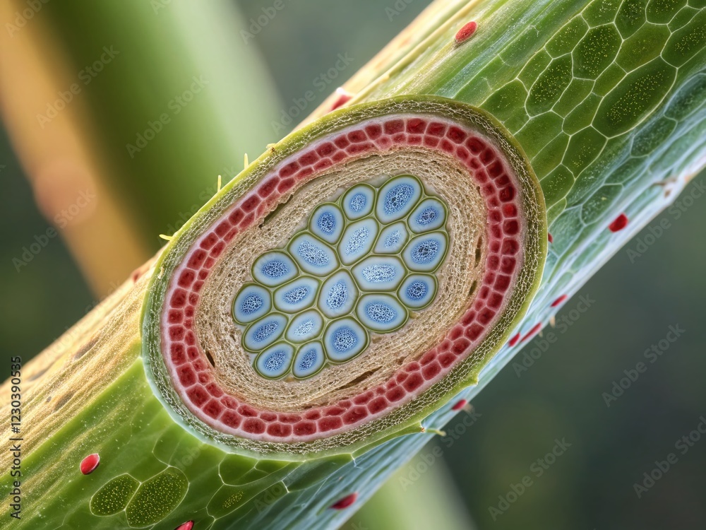 Plant Vascular System: Xylem and Phloem Diagram - Microscopic View ...