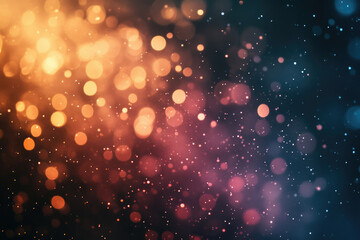 Aufkleber - Abstract bokeh background with warm and cool tones, featuring blurred lights and sparkles.