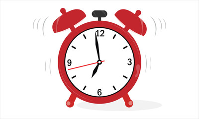 Wall Mural - red alarm clock vector