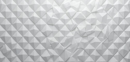Poster - White geometric abstract background with a 3D polygonal pattern giving depth and texture to the overall composition