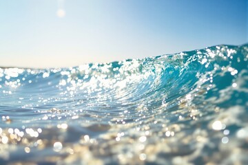 Aufkleber - Abstract ocean wave with sunlight reflections on a bright background.
