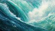 © Zeva - Powerful waterfall, turquoise water, nature scene, white foam, background rocks,  website banner
