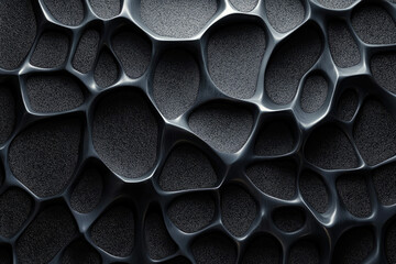Fototapete - Abstract dark metallic texture with an intricate, interconnected web-like pattern.
