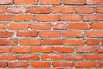 Poster - Close-up of a red brick wall with aged texture.