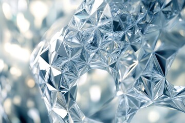 Poster - Abstract icy blue crystal structure.