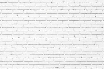 Poster - White brick wall texture on a plain background.