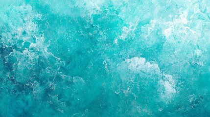 Aufkleber - Vibrant turquoise swirls and frothy patterns emerge as ocean waves crash gently, illuminating the water's surface under the warm glow of sunlight and offering a tranquil moment in nature