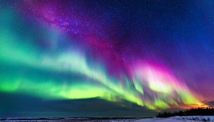 a beautiful and colorful aurora borealis is displayed in the sky