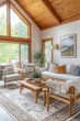 © BrandwayArt - Cozy living room with natural light and wooden accents